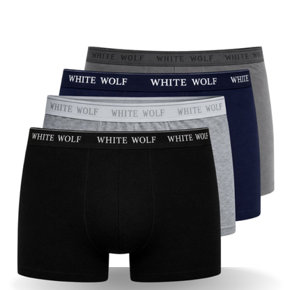 Wolf boxer (1 Blak-1 navy- 1 gray -1 light gray)