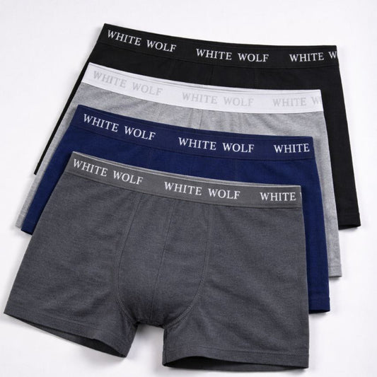 Wolf boxer (1 Blak-1 navy- 1 gray -1 light gray)
